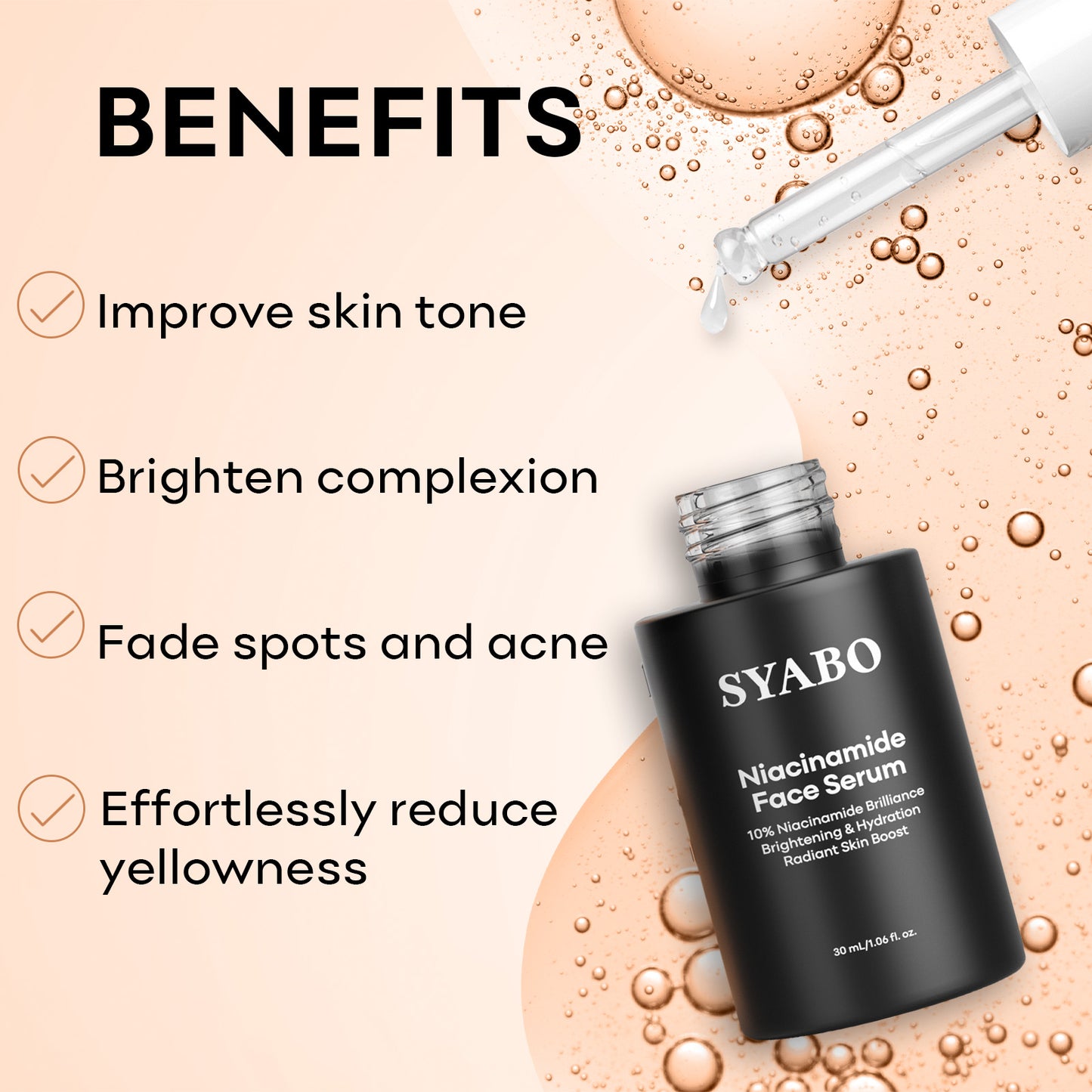 SYABO Niacinamide Face Cream, Anti-aging Face Moisturizer, Dilute Acne Marks, Even Skin Tone, Increase Skin Luster - All Skin Types 1.76 Fl. oz/ 50ml Skincare Lighten Skin Repair Moisture Hydrate Hydrating Moisturizing
