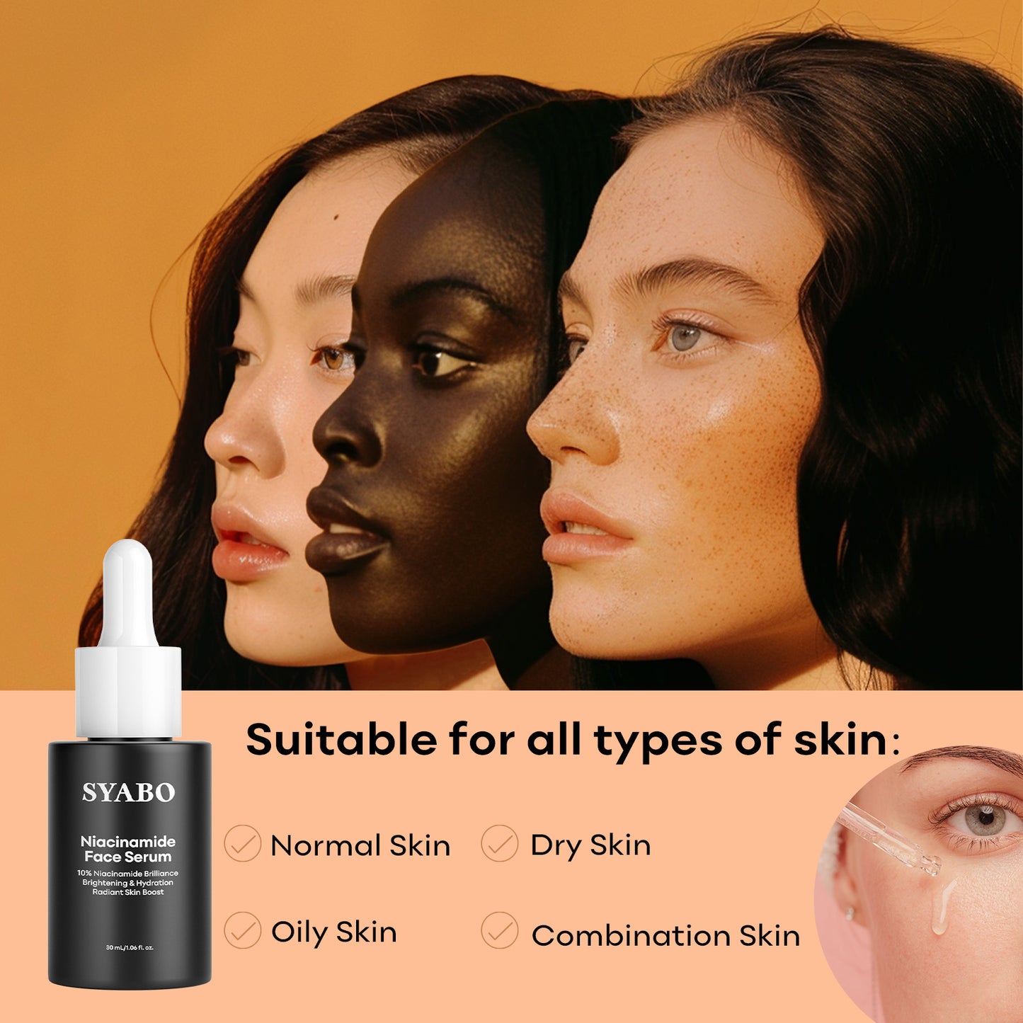 SYABO Niacinamide Face Cream, Anti-aging Face Moisturizer, Dilute Acne Marks, Even Skin Tone, Increase Skin Luster - All Skin Types 1.76 Fl. oz/ 50ml Skincare Lighten Skin Repair Moisture Hydrate Hydrating Moisturizing