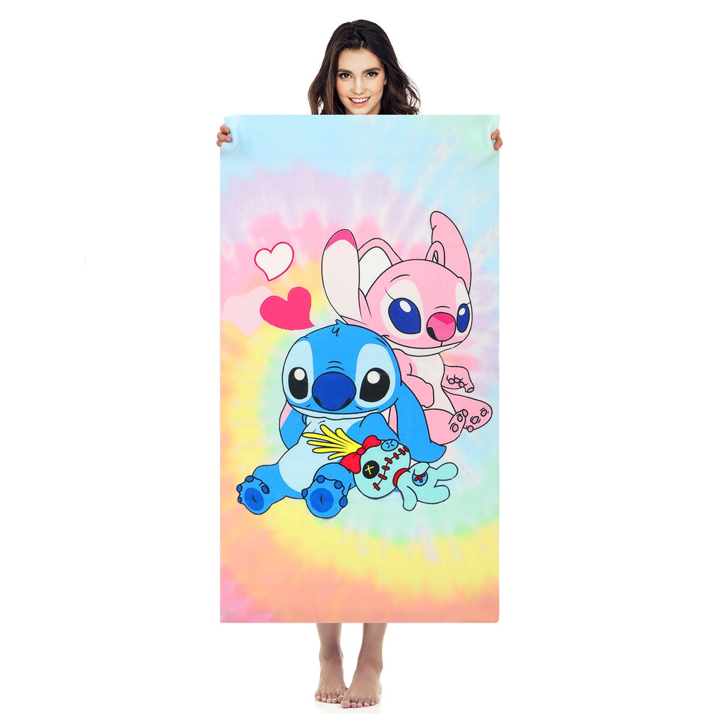 Sanrio&Stitch&Barbie&Mermaid Bath Towel