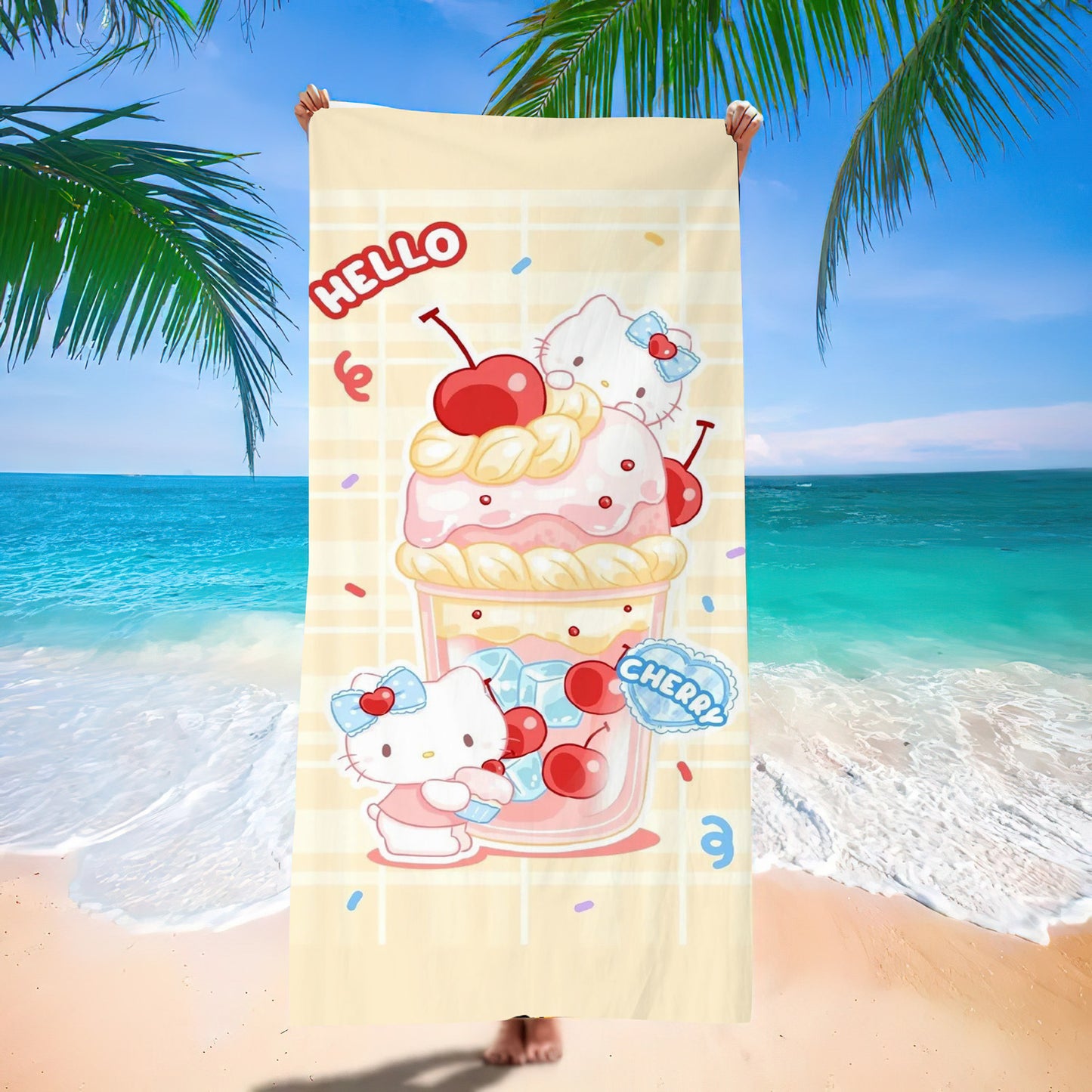 Sanrio&Stitch&Barbie&Mermaid Bath Towel