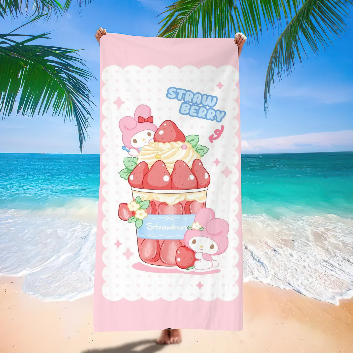 Sanrio&Stitch&Barbie&Mermaid Bath Towel