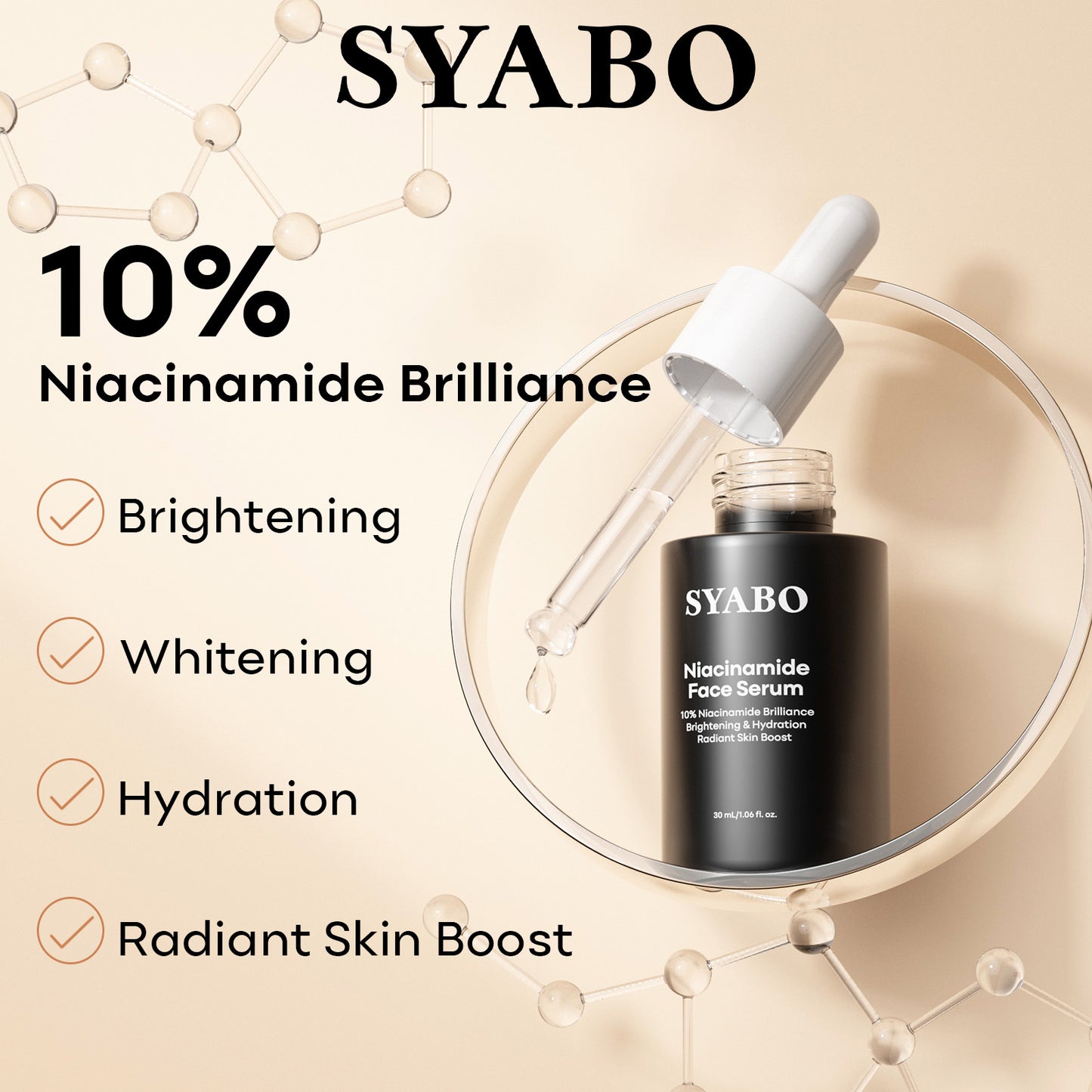 SYABO Niacinamide Face Cream, Anti-aging Face Moisturizer, Dilute Acne Marks, Even Skin Tone, Increase Skin Luster - All Skin Types 1.76 Fl. oz/ 50ml Skincare Lighten Skin Repair Moisture Hydrate Hydrating Moisturizing