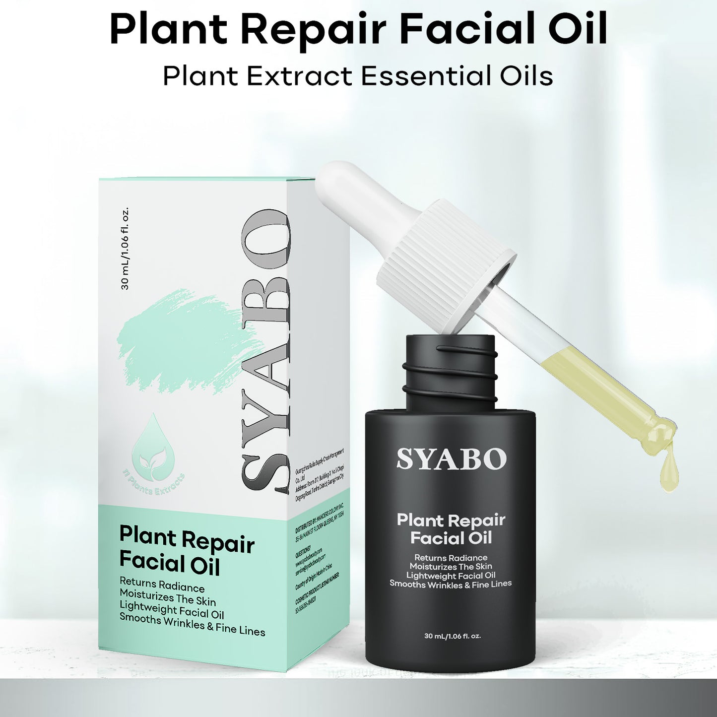 SYABO Facial Seed Essence Oil Improves Roughness, Dullness, Dry Lines And Shriveled Skin，Lightweight & Non-Greasy Recovery Facial Oil, Relieve dry skin，Hydrating Facial Oil with Vitamin E, C & 11 Pure Seeds Facial Oil ，for Skin Care, Body1 .06FL OZ
