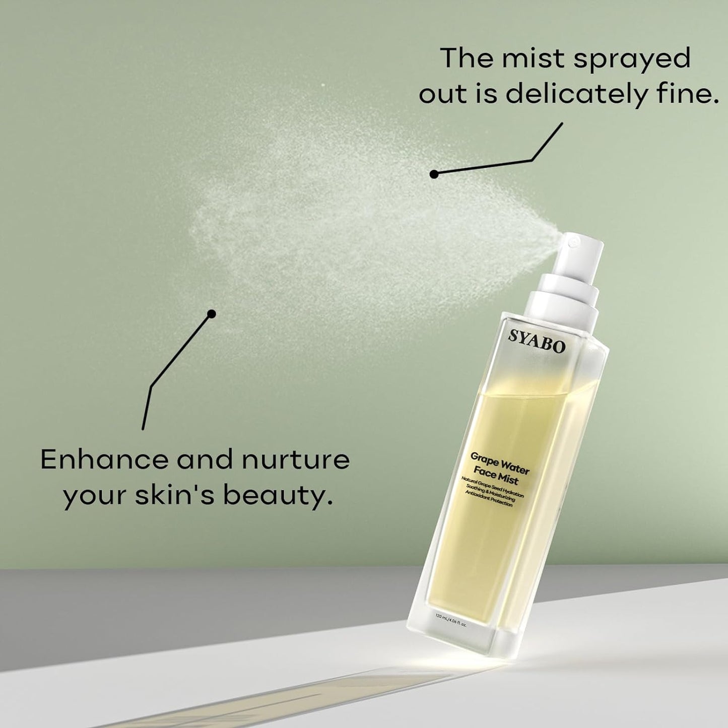 SYABO Grape Water Face Mist, Soothing Moisturizing Facial Spray with Natural Grape Seed Extract for All Skin
