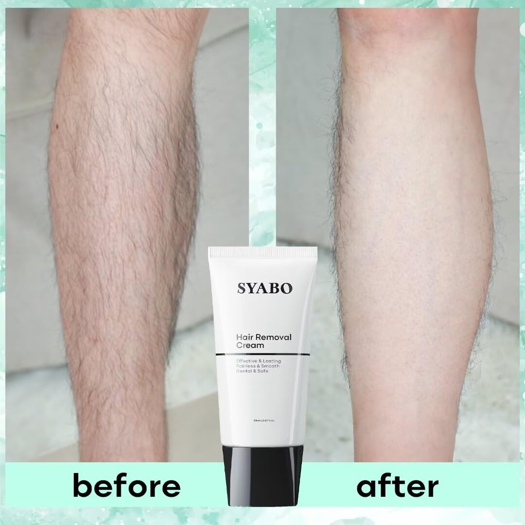 Hair Removal Cream, Painless Bikini, Legs, Arms and Underarms Hair Removal Lotion, Sensitive Body Hair Removal Cream, Soothing & Skin Friendly for Women Men All Skin Types, 5.07 FL OZ