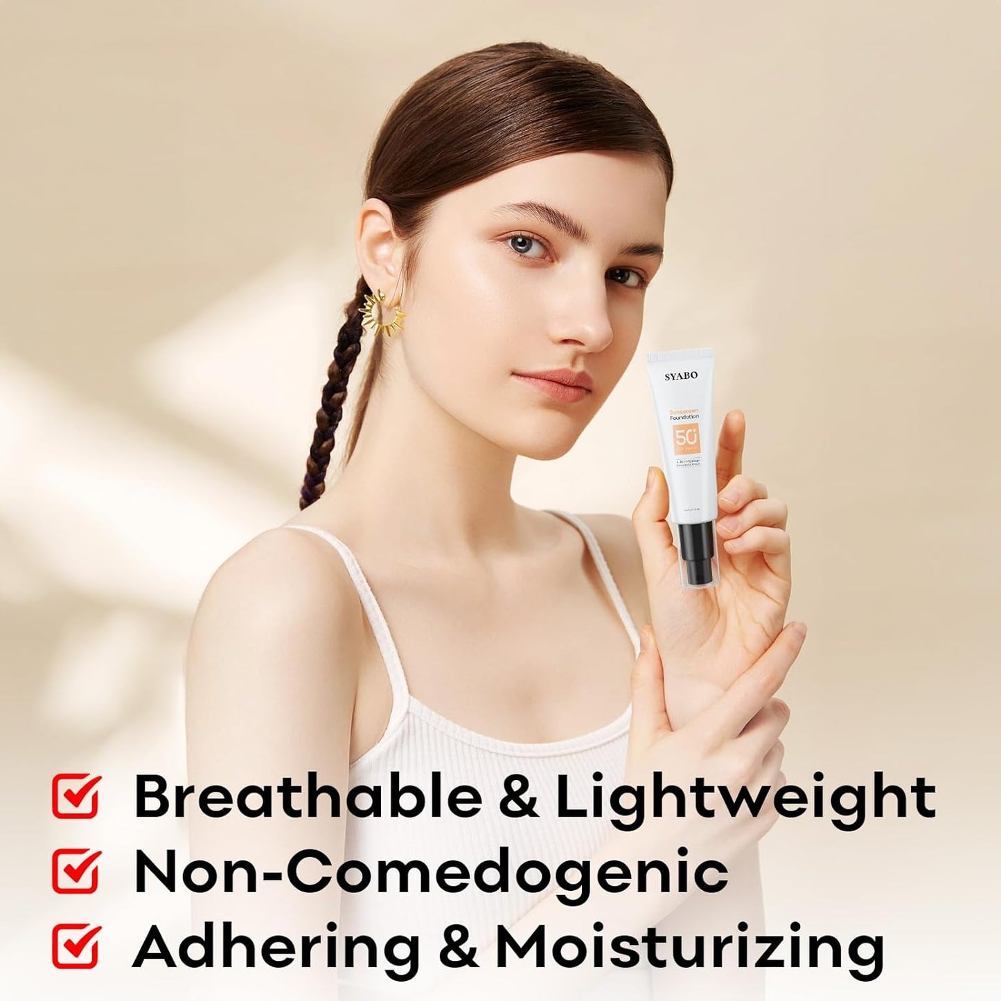 Makeup Foundation, 4-In-1 Foundation - Broad Spectrum SPF 50+ Sunscreen & Tinted Moisturizer & Concealer & Lightweight Flawless Coverage Foundation, Classic Ivory, 1.7 FL OZ