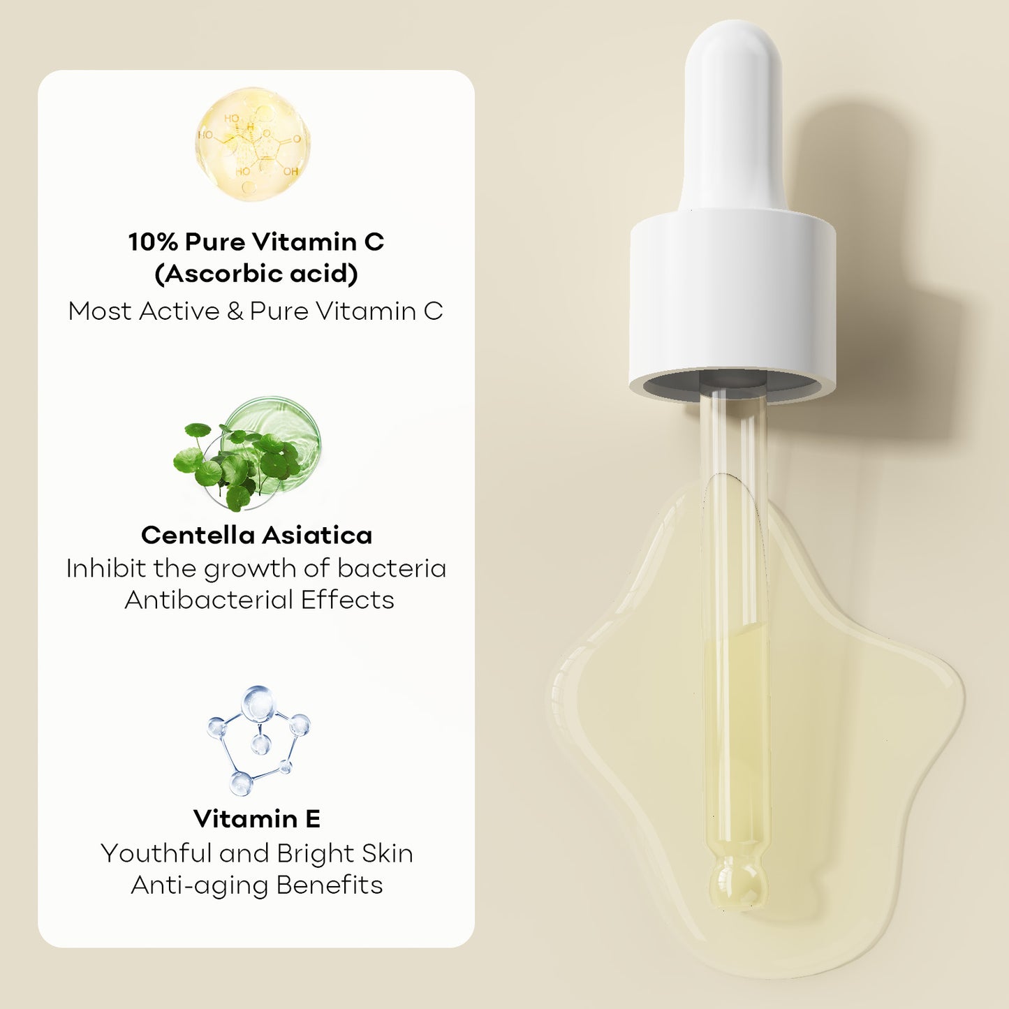 Vitamin C Face Serum, Anti Aging Facial Serum with Vitamin C, Vitamin E for Dark Spots, Even Skin Tone, Eye Area, Fine Lines & Wrinkles, 1 Fl Oz