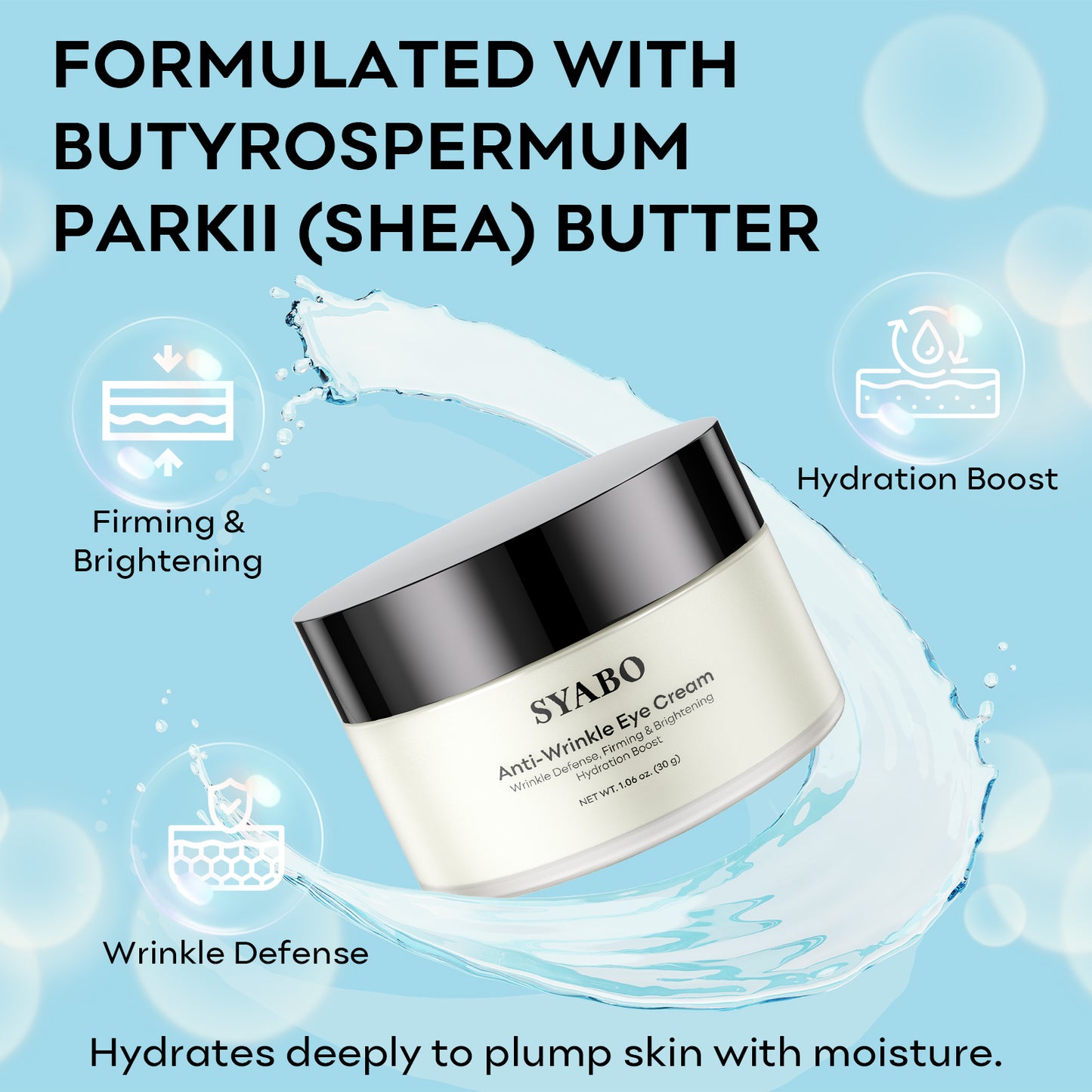 Anti-Wrinkle Eye Cream, Anti-Aging and Firming Eye Cream to Fight Fine Lines, Wrinkles, Firming Lift, Fade Dark Circle, 1.06 oz