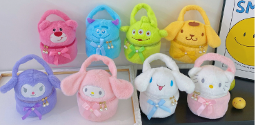 Sanrio fluffy 2 in 1 messenger bag&handbag
