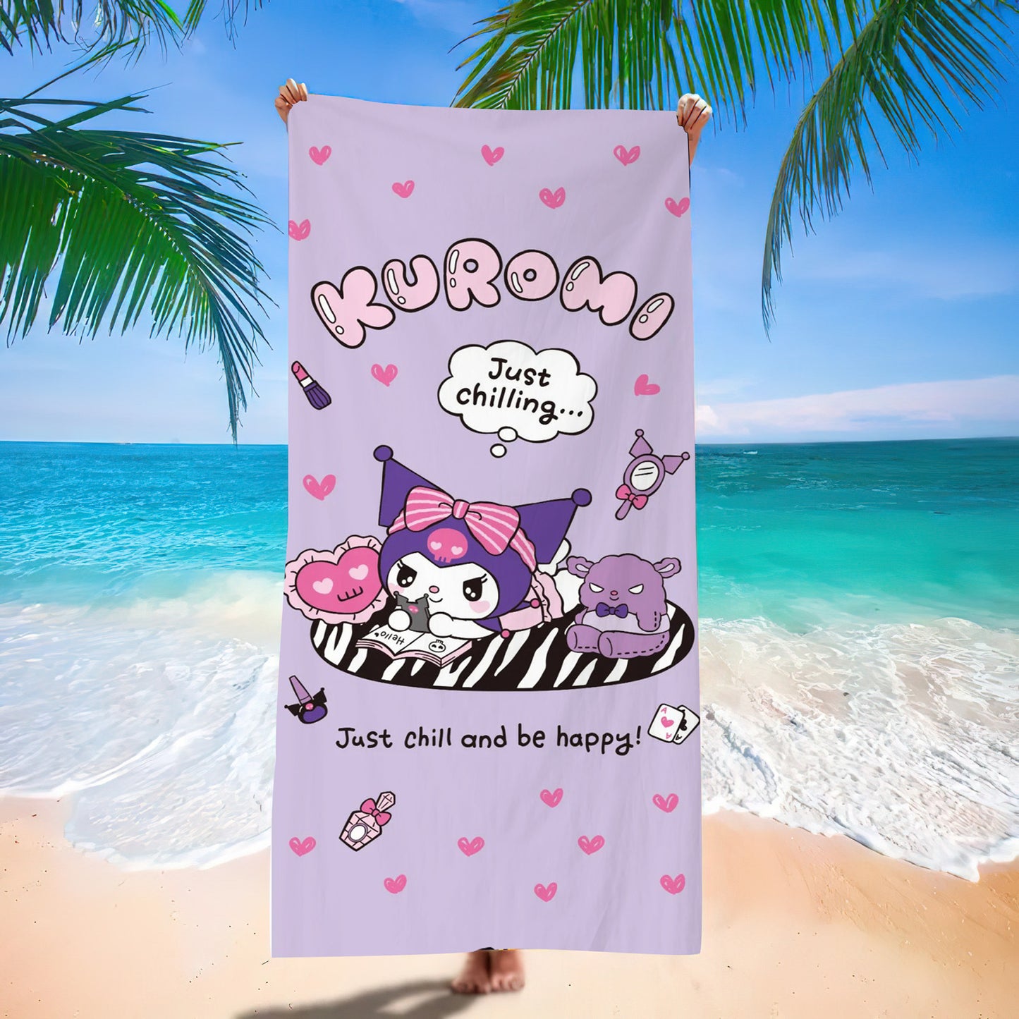Sanrio&Stitch&Barbie&Mermaid Bath Towel