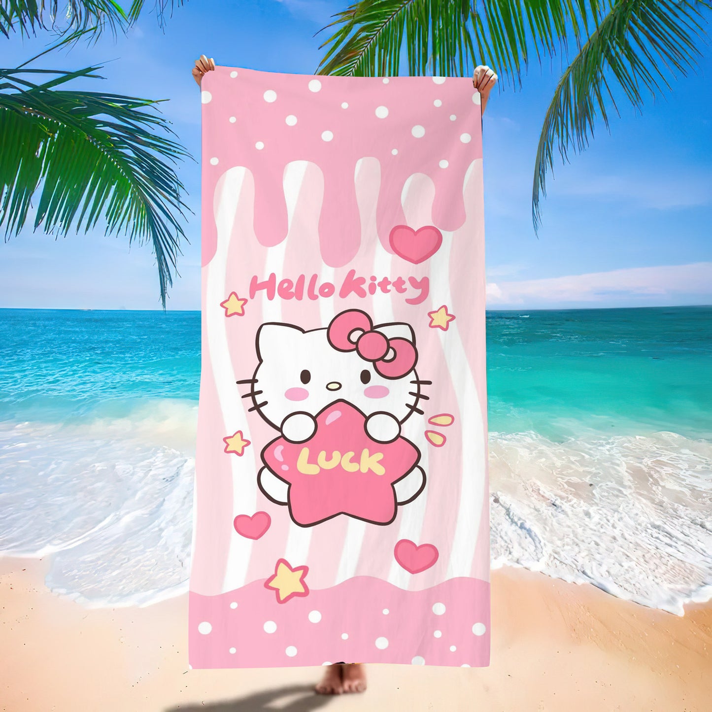 Sanrio&Stitch&Barbie&Mermaid Bath Towel