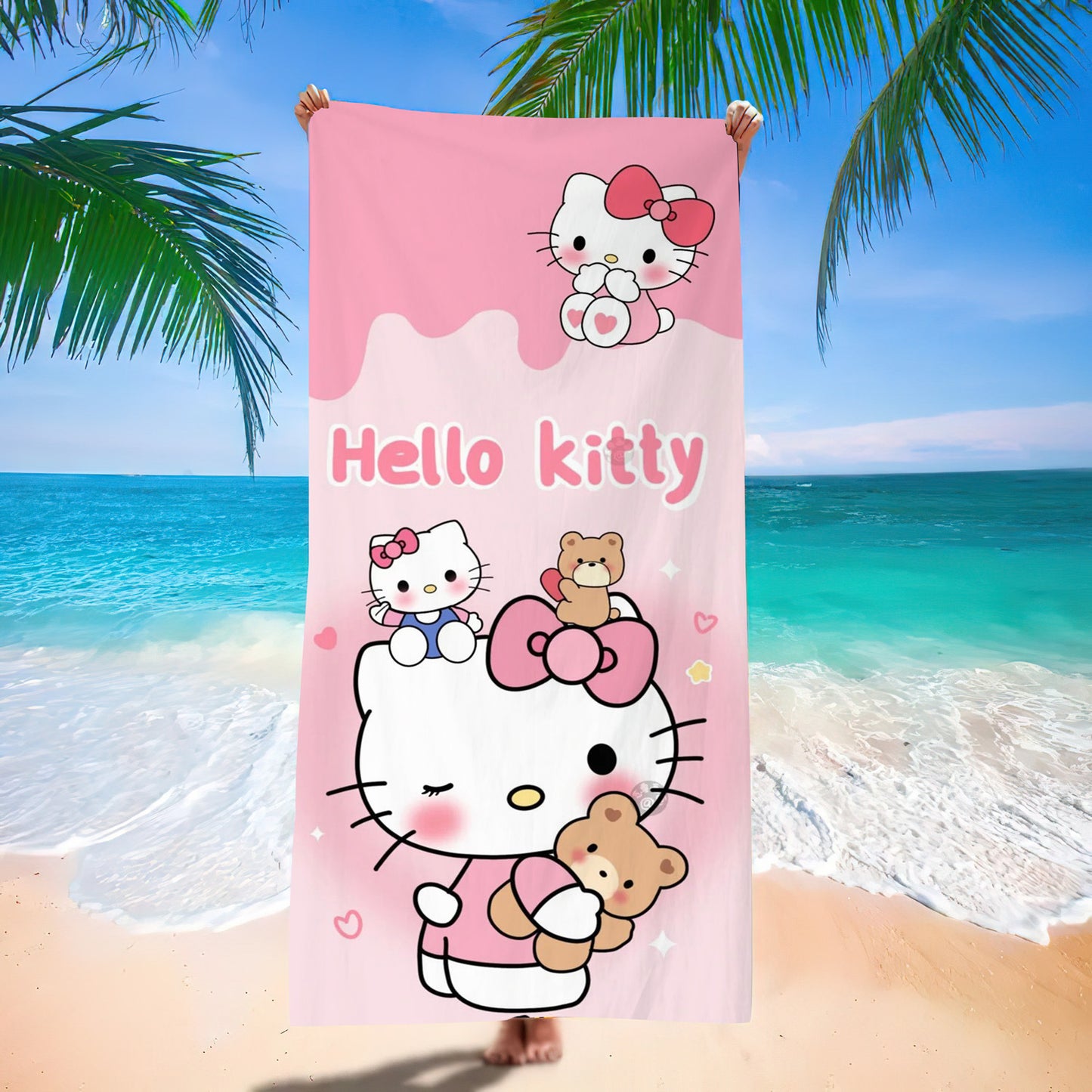 Sanrio&Stitch&Barbie&Mermaid Bath Towel