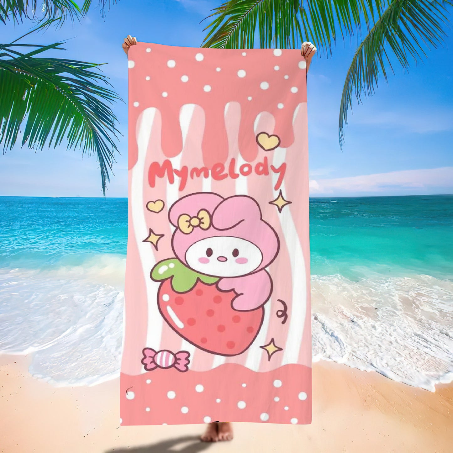 Sanrio&Stitch&Barbie&Mermaid Bath Towel