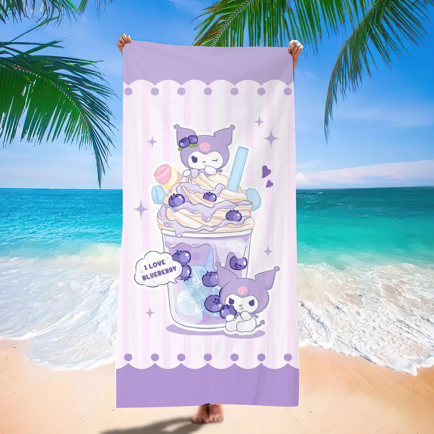 Sanrio&Stitch&Barbie&Mermaid Bath Towel