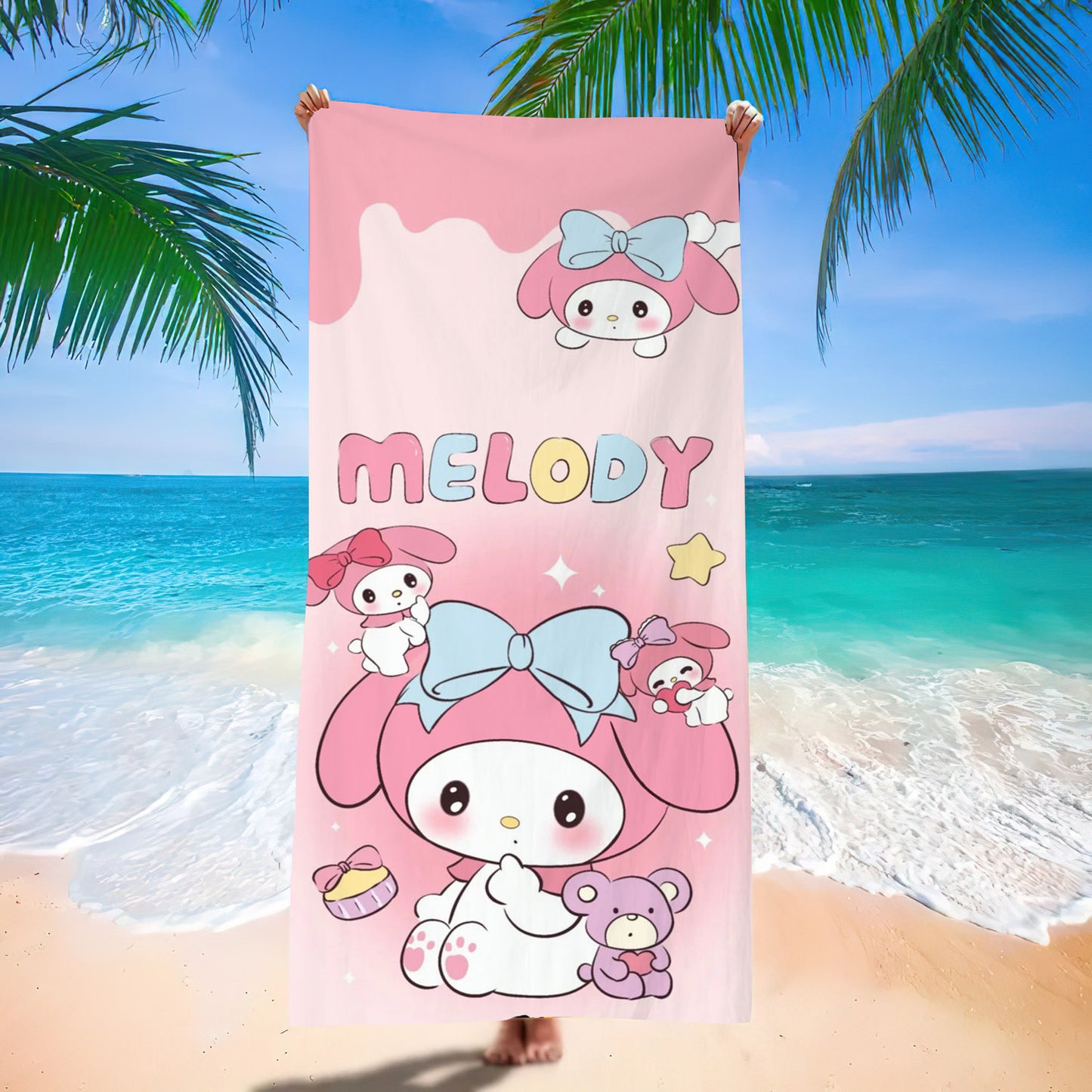 Sanrio&Stitch&Barbie&Mermaid Bath Towel